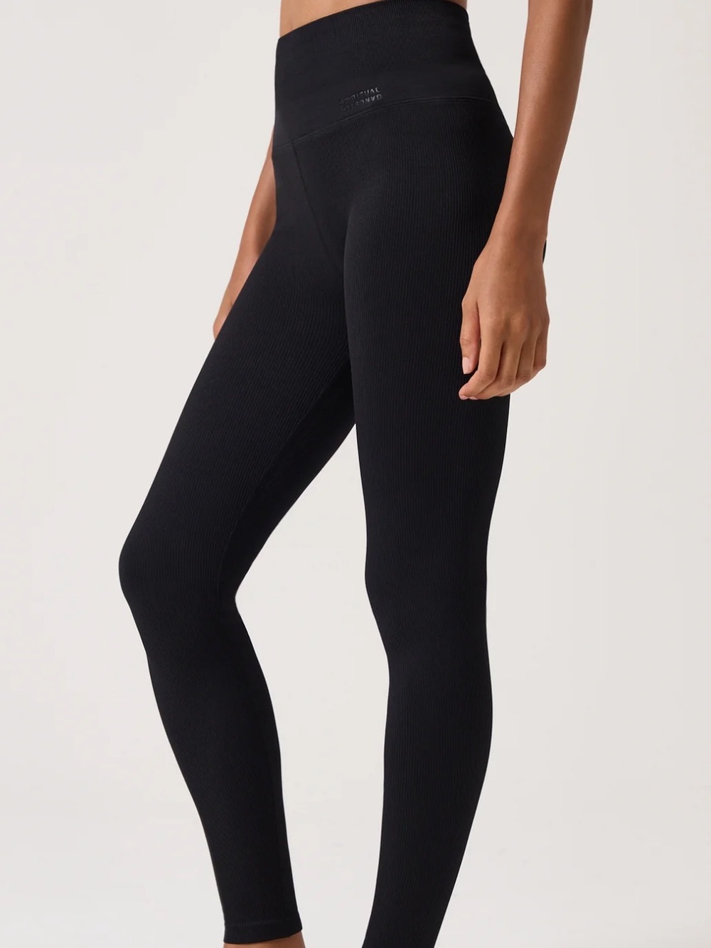 NWT Spiritual Gangster Black Ribbed High Waisted/Rise Ribbed Leggings
